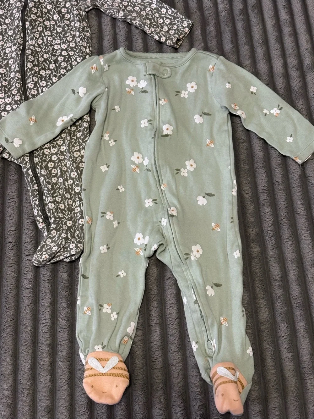 Carter’s Green Floral Sleepers Bundle